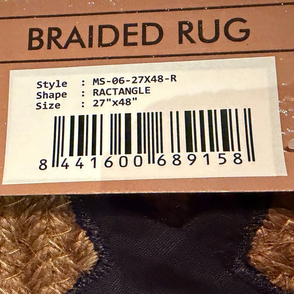 Black and Brown Star Pattern Braided Rug NEW - Picture 7 of 10